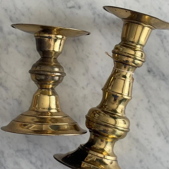 Brass Candle Holders - Set of two - Picture 3 of 5